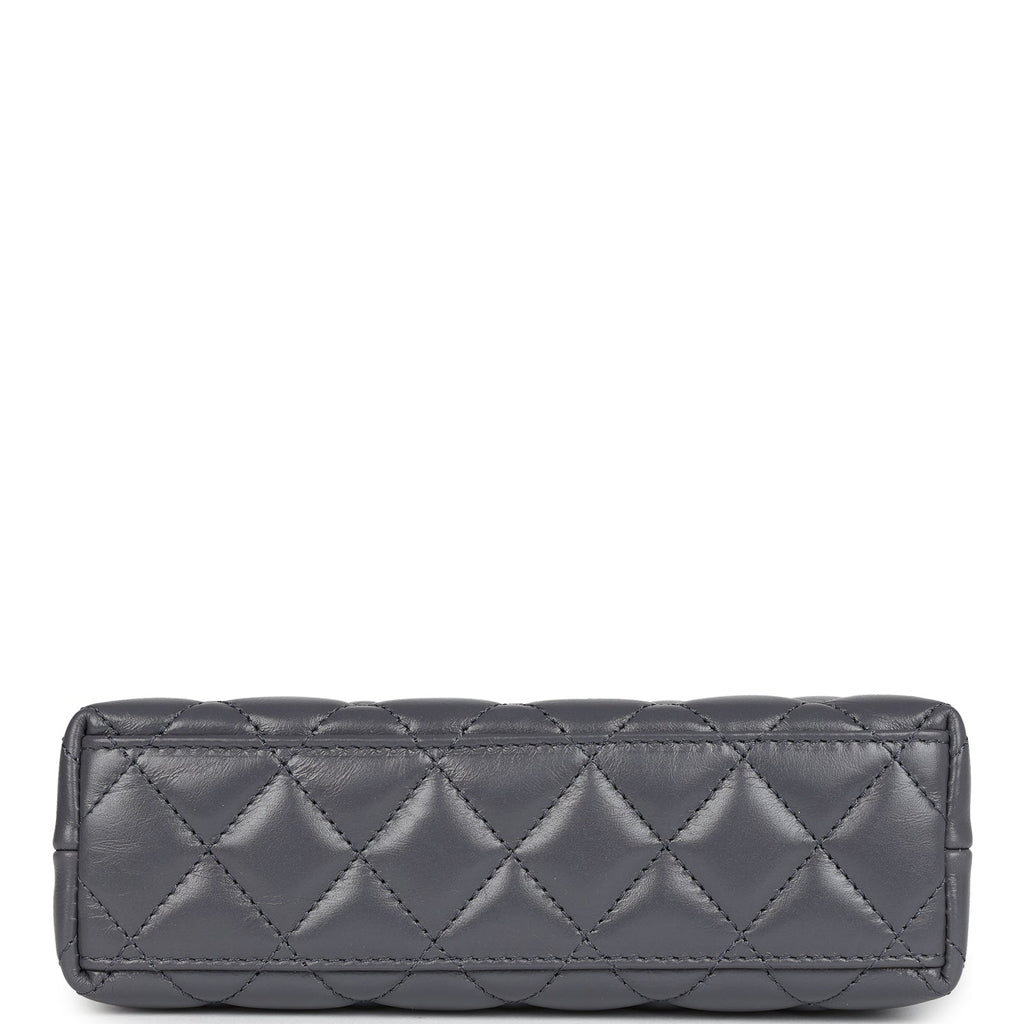 Chanel Small Kelly Shopper Dark Grey Shiny Aged Calfskin Brushed Gold Hardware - Image 7