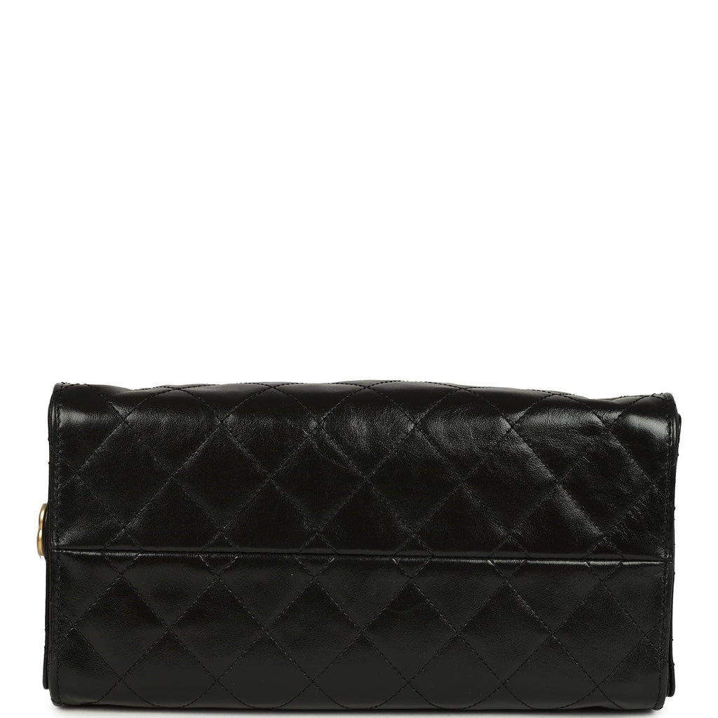 Pre-owned Chanel Small 25 Hobo Bag Black Shiny Crumpled Calfskin Mixed Metal Hardware - Image 8