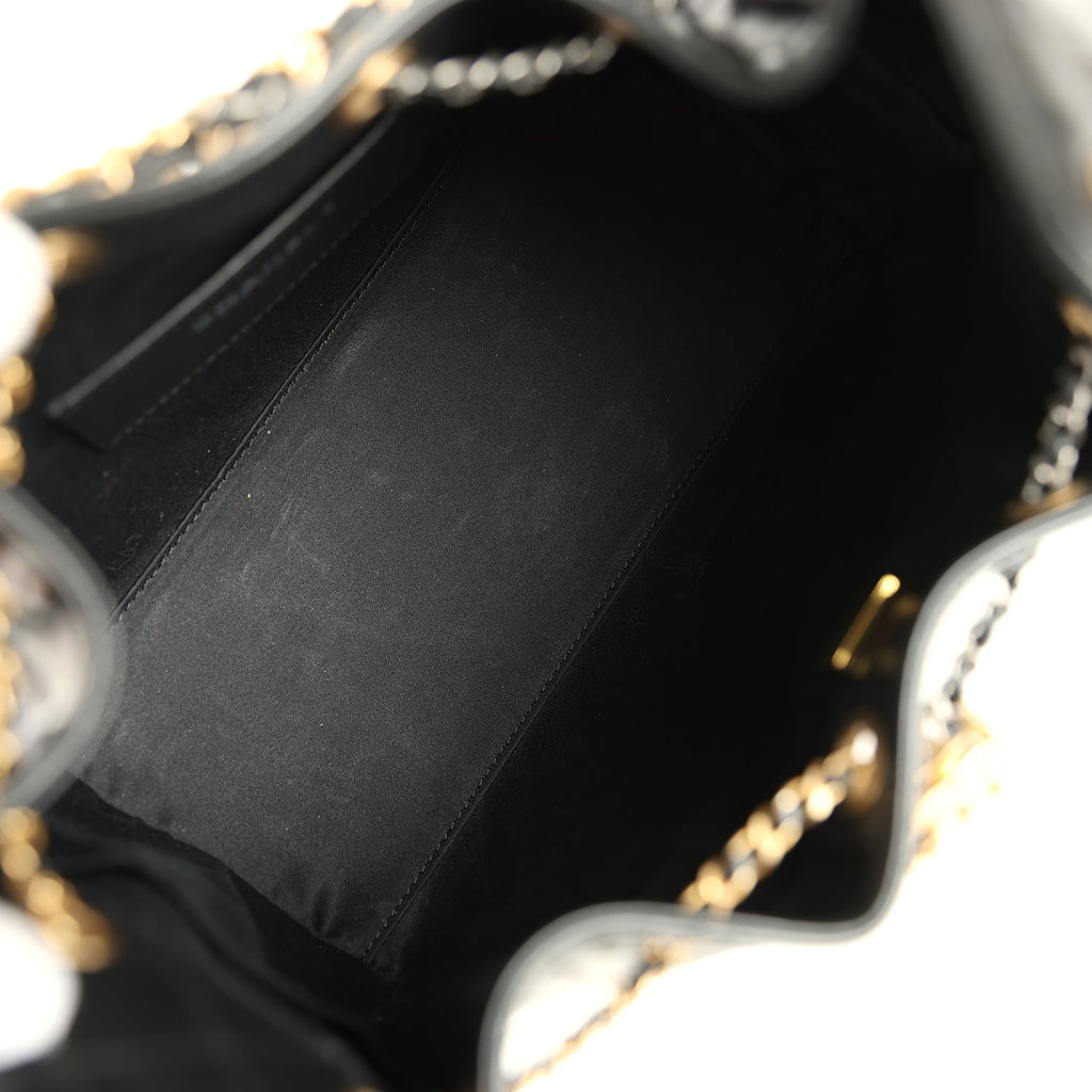 Pre-owned Chanel Small 25 Hobo Bag Black Shiny Crumpled Calfskin Mixed Metal Hardware - Image 9