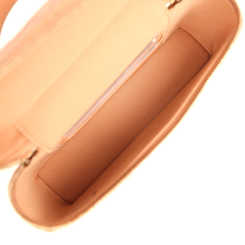 Chanel Top Handle Long Vanity Case with Chain Dark Beige Shiny Caviar Light Gold Hardware - Image 9