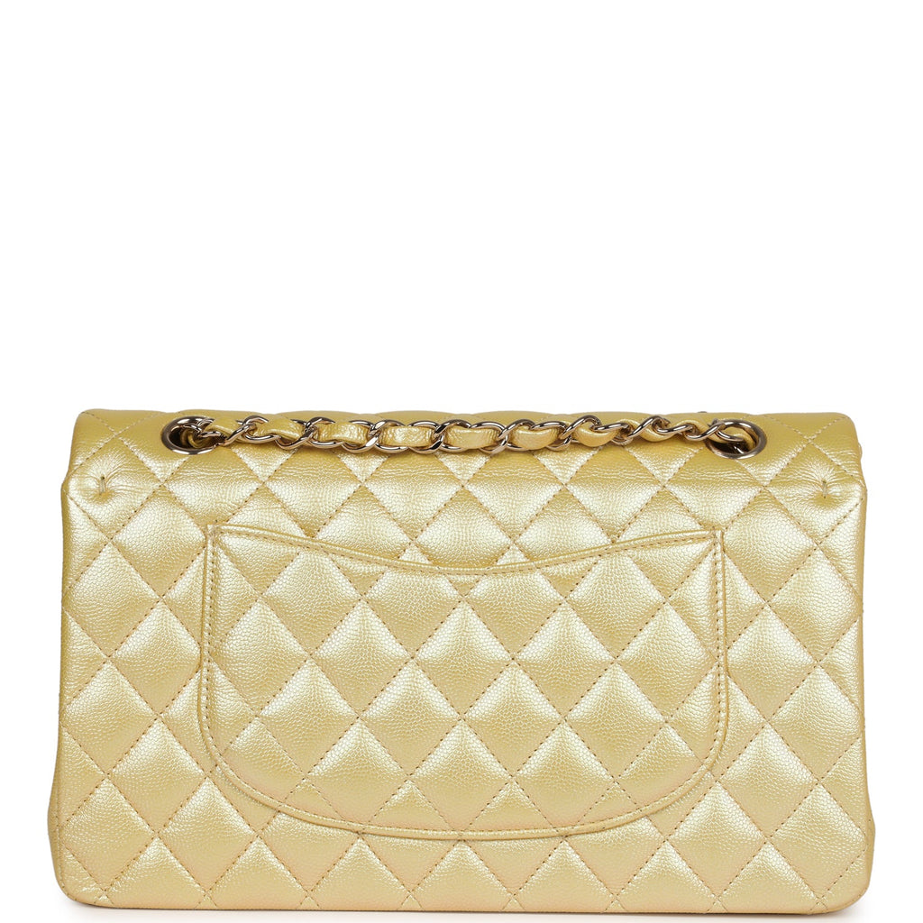 Chanel Medium Classic Double Flap Bag Yellow Iridescent Caviar Light Gold Hardware - Image 5