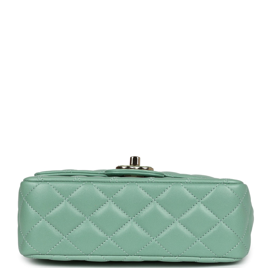 Chanel Candy Heart Mini Flap Bag Turquoise Lambskin Enamel and Light Gold Hardware - Image 7