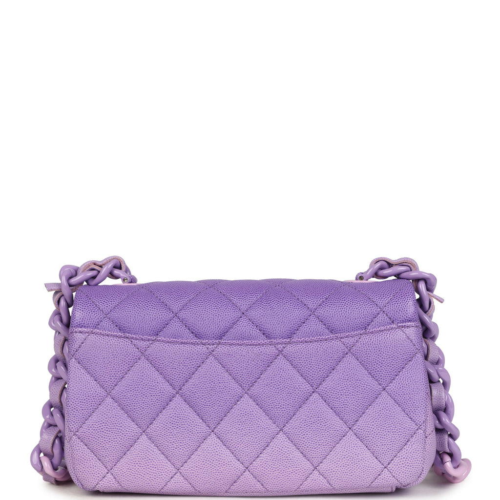 Chanel Mini Rectangular Flap Bag Ombre Purple Caviar Lacquered Metal Hardware - Image 5