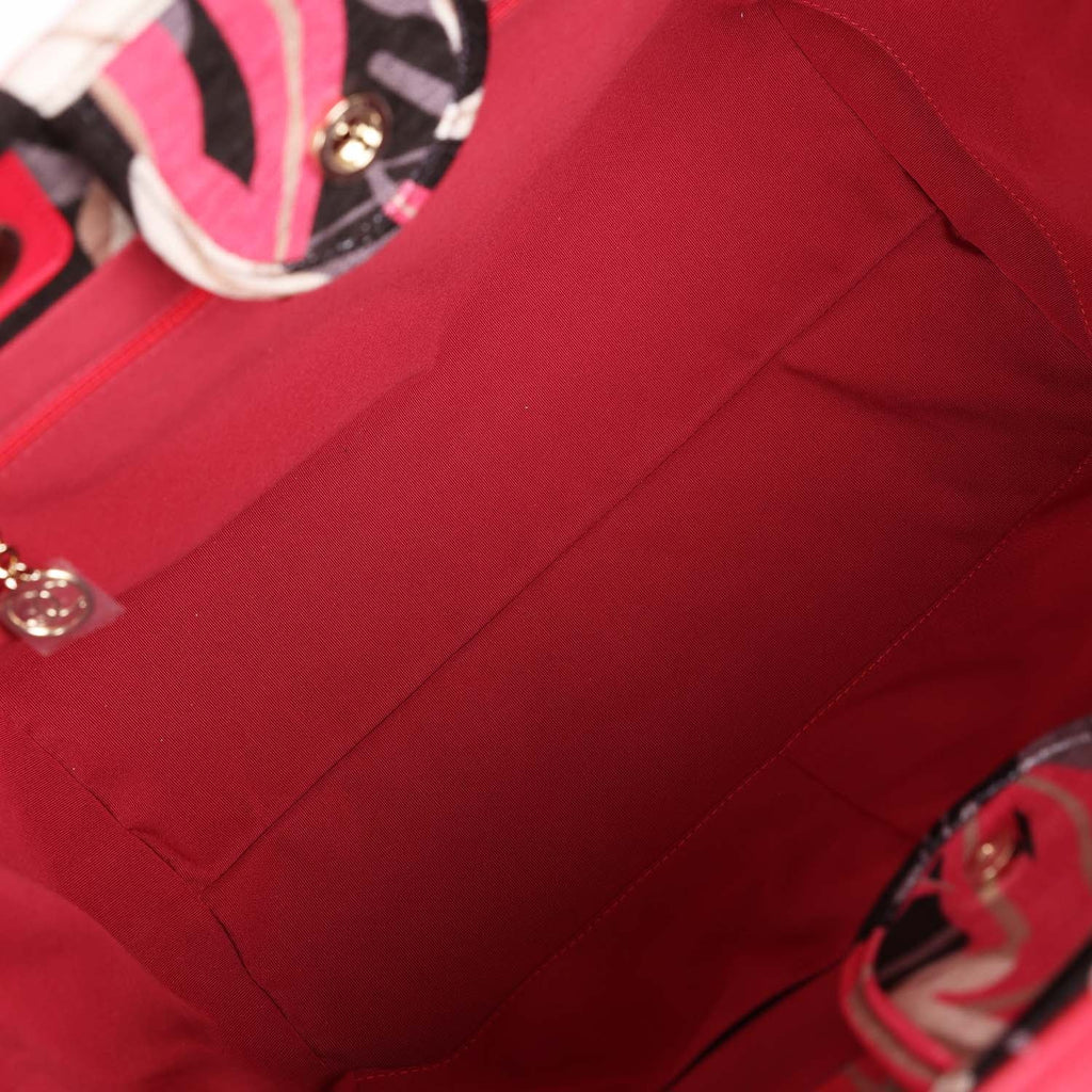 Chanel Medium Deauville Shopping Tote Grey and Pink Tropical Floral Velvet Light Gold Hardware - Image 10