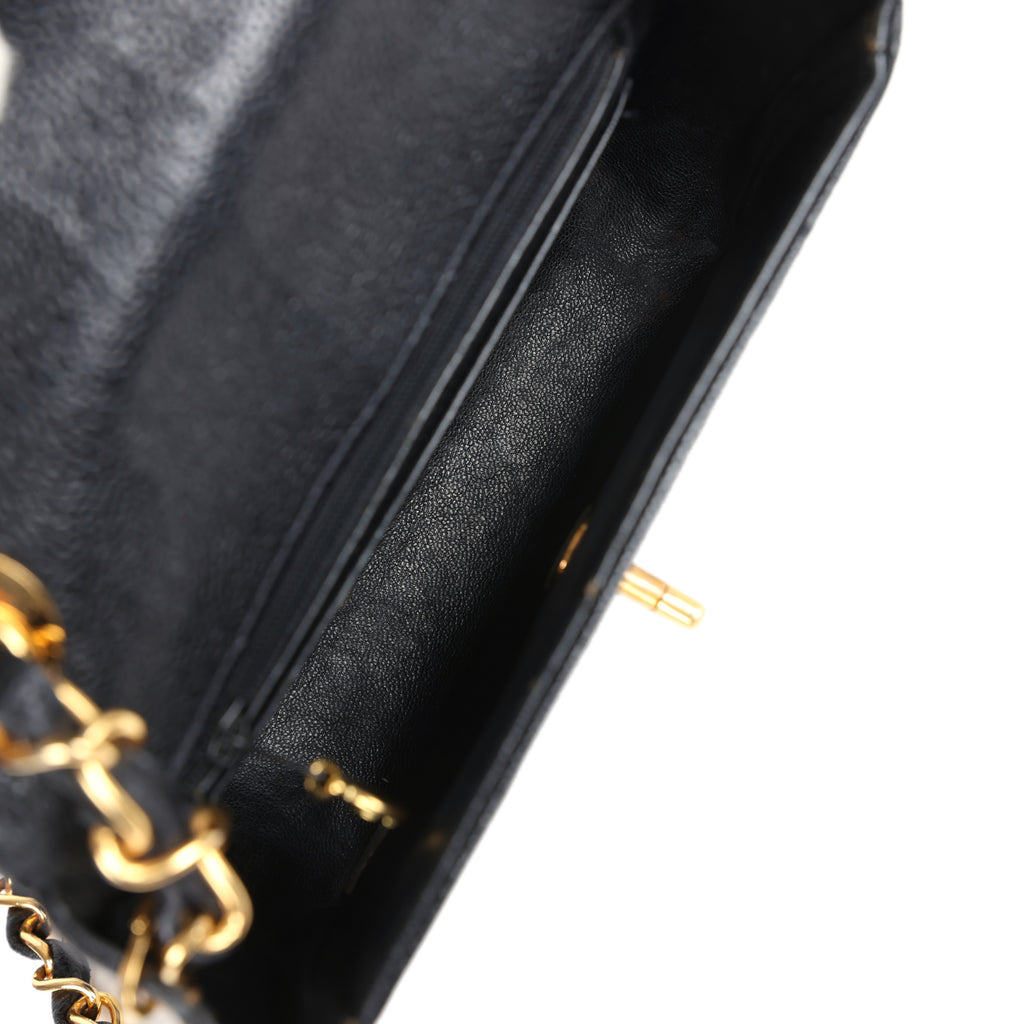 Vintage Chanel Square Chevron Envelope Flap Bag Black Caviar Gold Hardware - Image 9