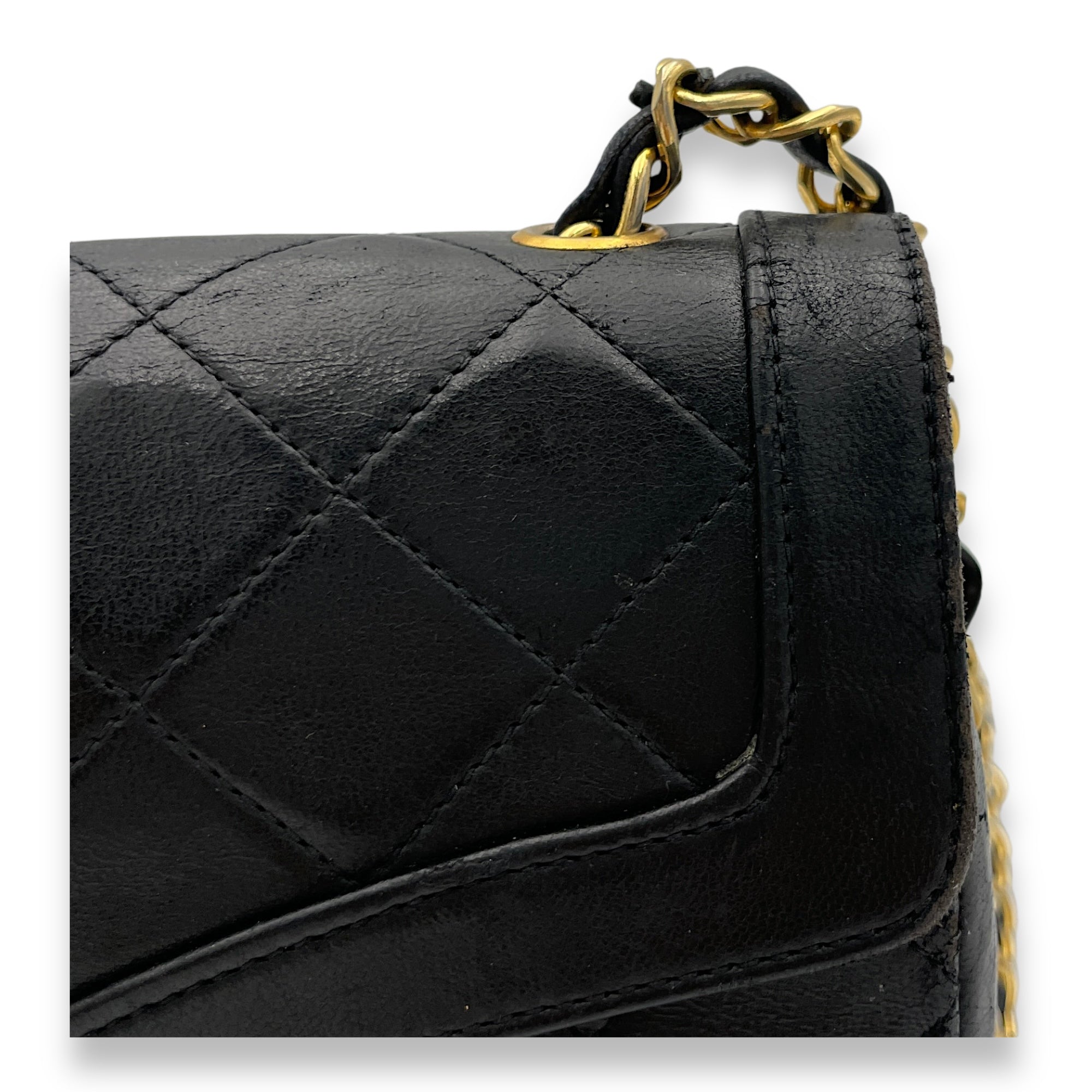 Matelasse Coco Mark Black Crossbody Bag in Lambskin, Gold hardware - Image 6