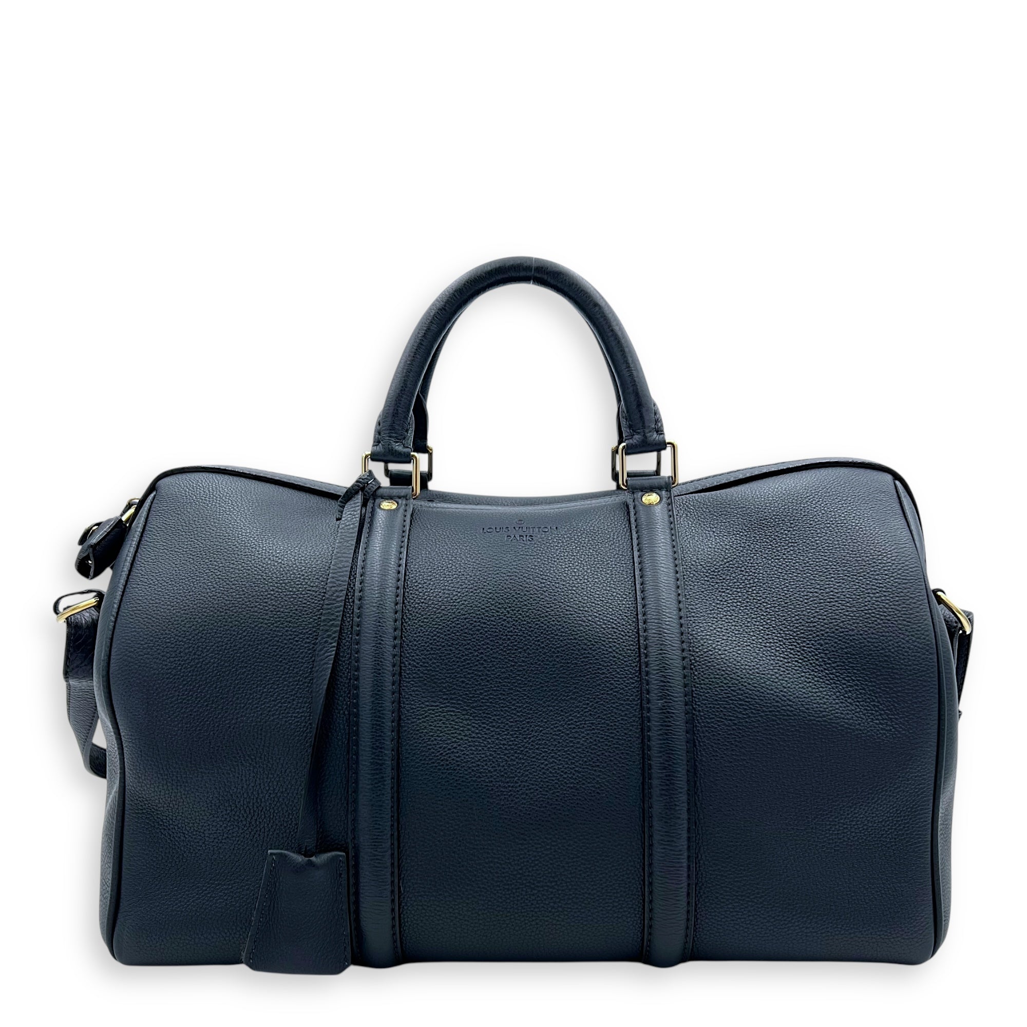 Sofia Coppola Boston Blue Top Handle Bag in Calfskin, Gold hardware