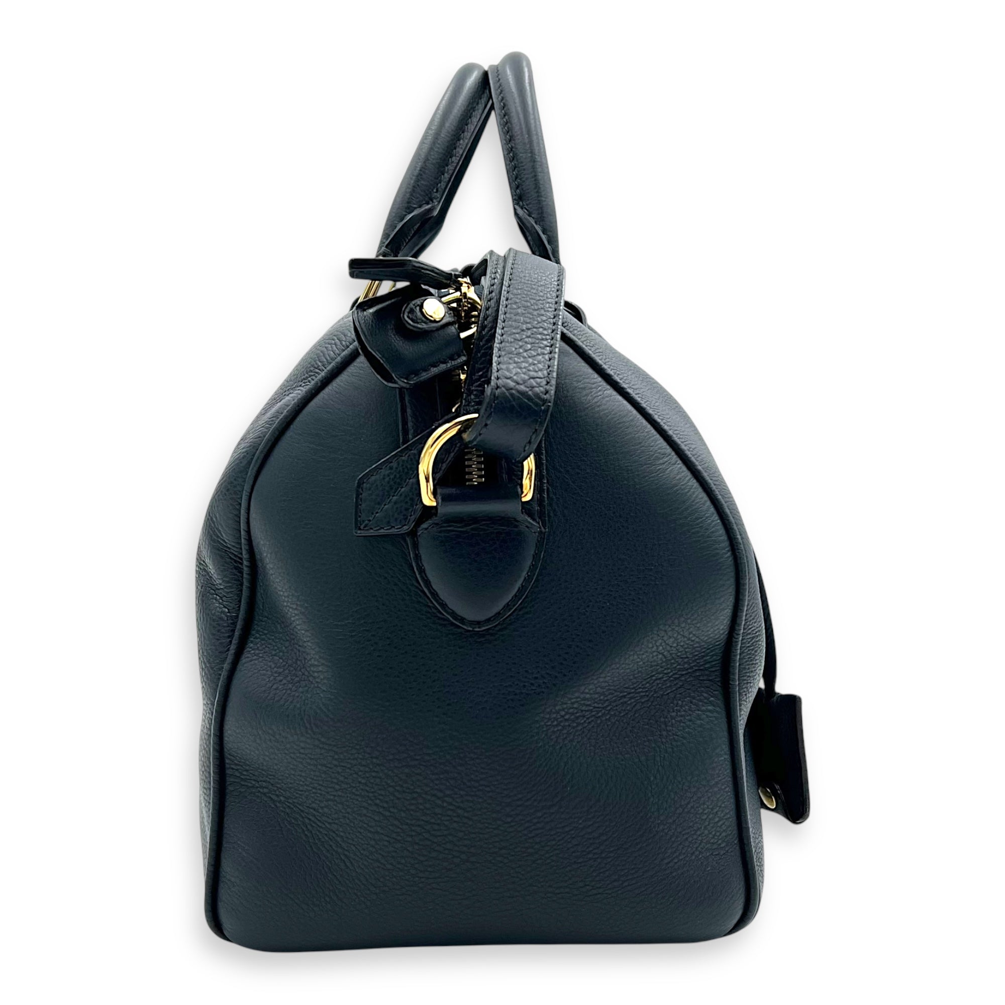 Sofia Coppola Boston Blue Top Handle Bag in Calfskin, Gold hardware - Image 4