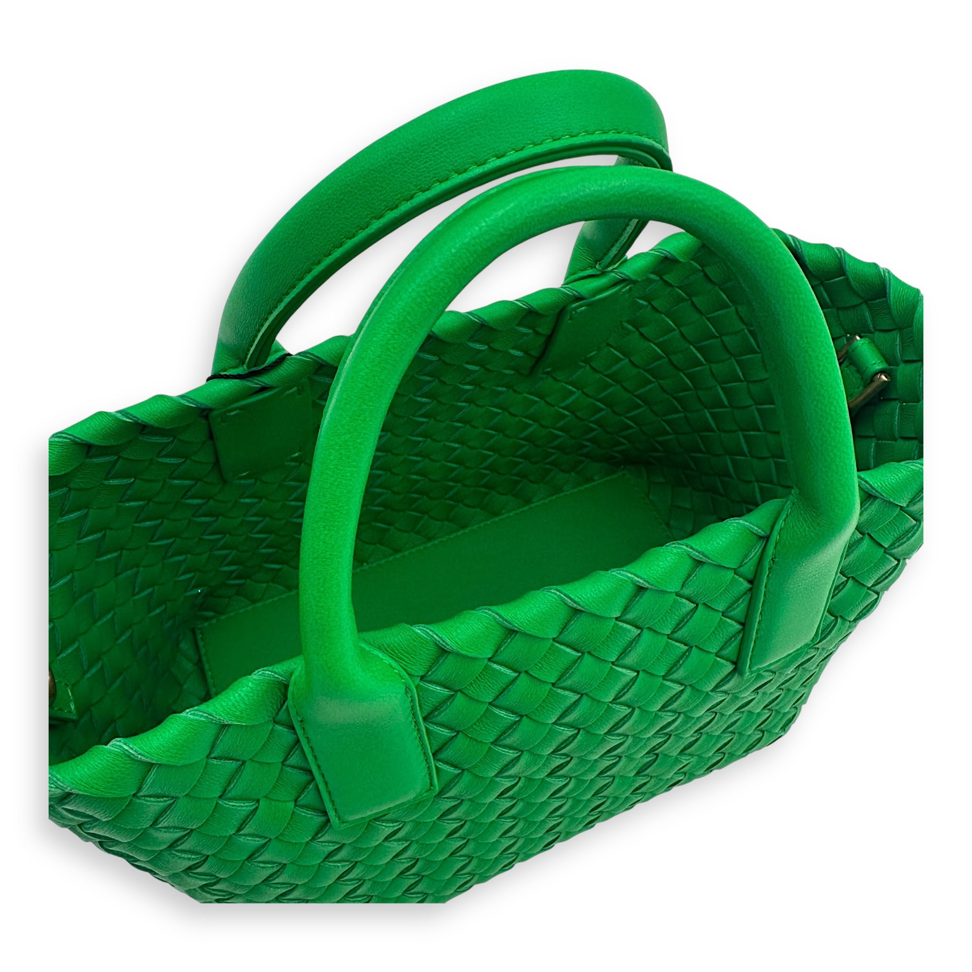 Cabat Top Handle Bag Green in Lambskin, Gold hardware - Image 11