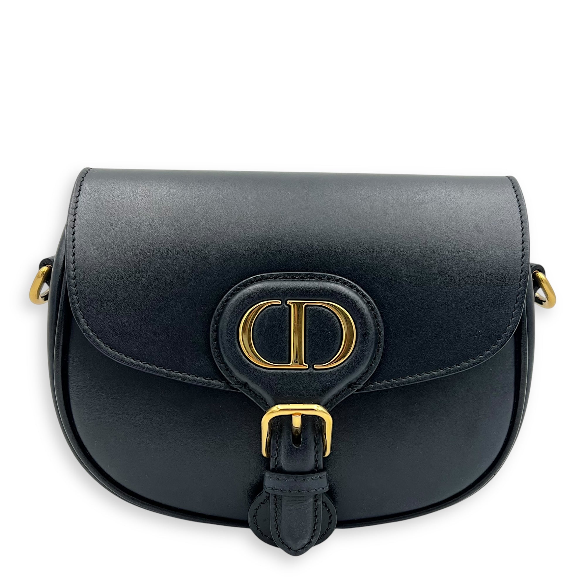 Bobby Shoulder Bag Small Black in Calfskin, Gold hardware