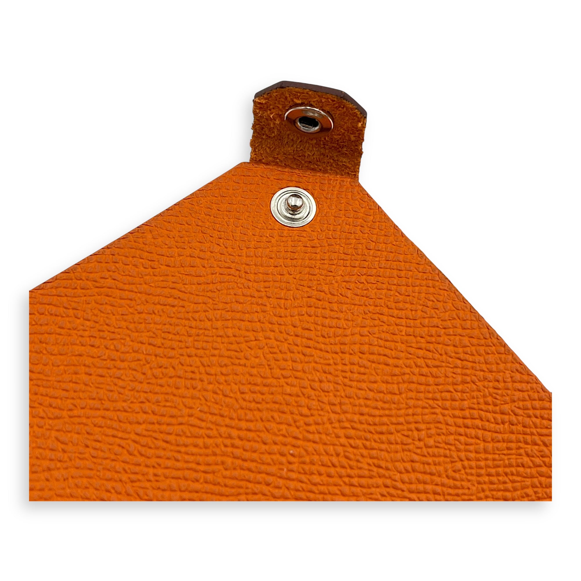 Passport Holder Orange Passport Holder in Epsom, Silver hardware - Image 7