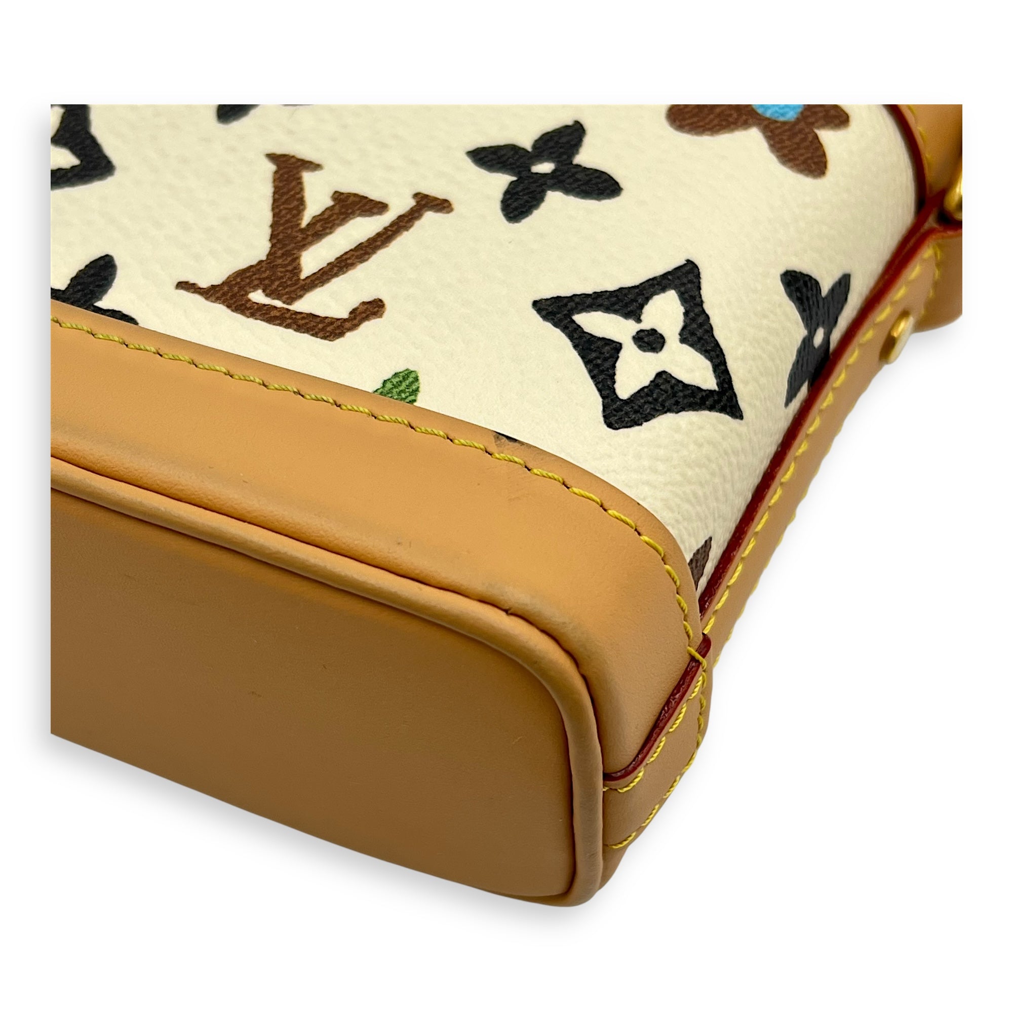 Craggy Wearable Wallet x Tyler The Creator Shoulder Bag White in Monogram Coated Canvas, Gold hardware - Image 9