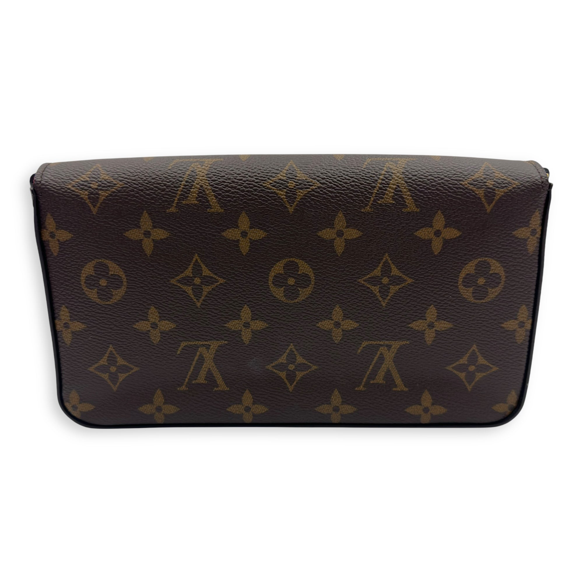 Felicie Wallet On Chain Brown in Monogram Coated Canvas, Gold hardware - Image 3