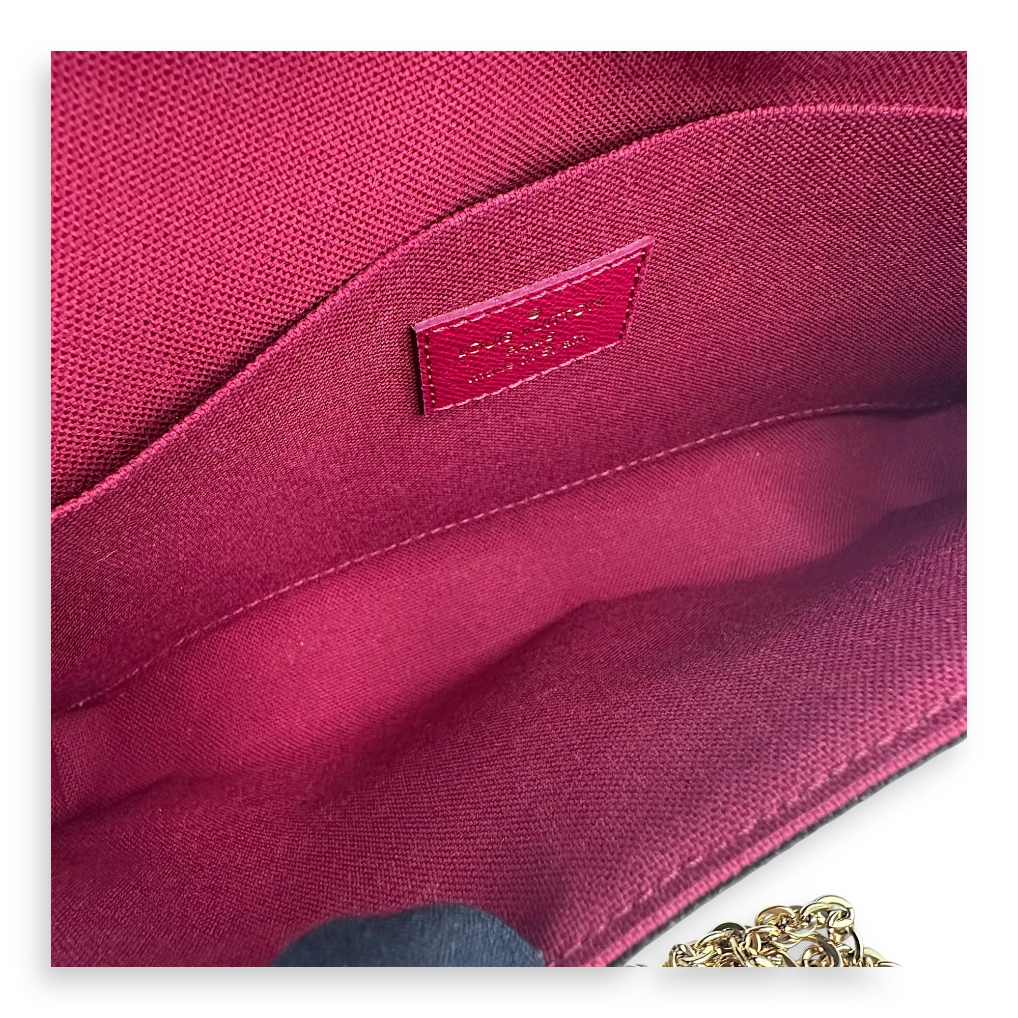 Felicie Wallet On Chain Brown in Monogram Coated Canvas, Gold hardware - Image 7