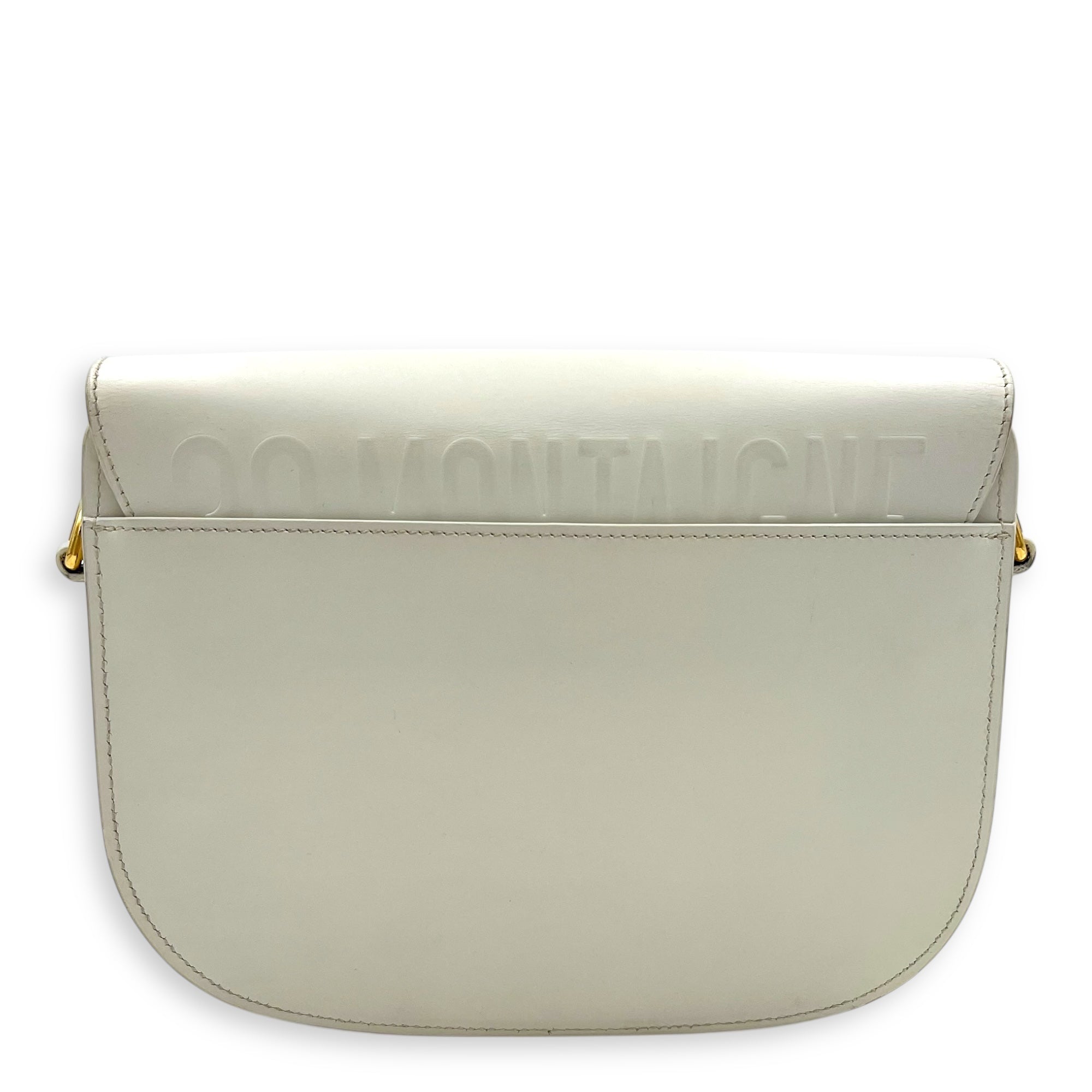 Bobby Medium White Crossbody Bag in Calfskin, Gold hardware - Image 3