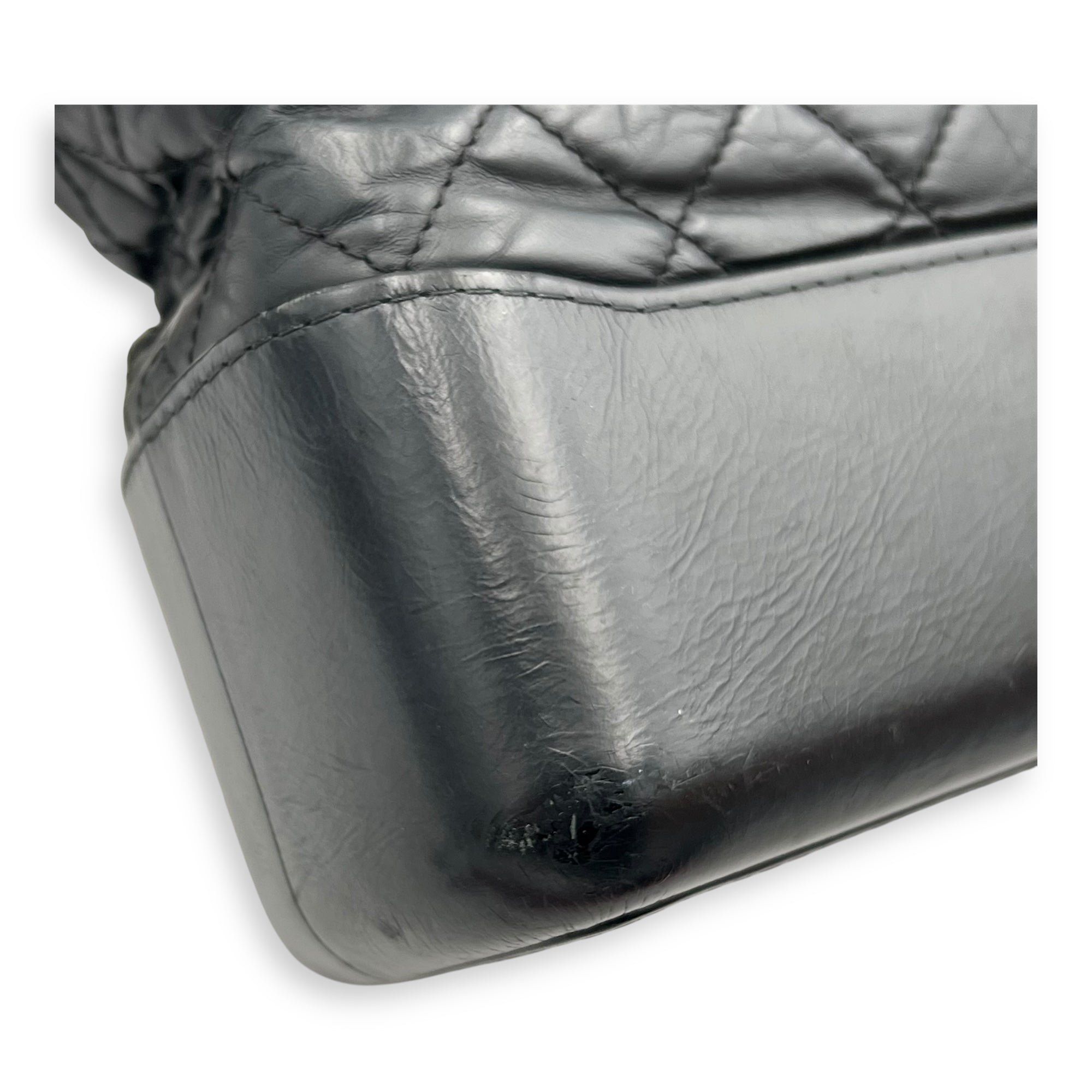 Gabrielle Medium Black Crossbody Bag in Calfskin, Mixed hardware - Image 10