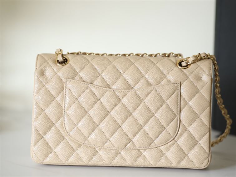 Chanel Classic Medium Caviar Flap Beige - Image 4