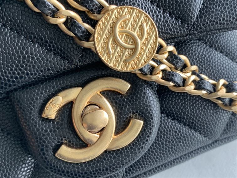 Chanel Mini Flap Bag Black Shiny Calfskin - Image 10