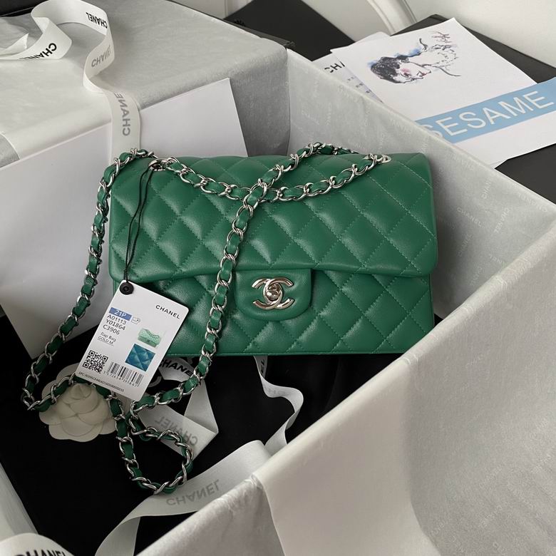 Chanel Small Classic Double Flap Bag Green - Image 3