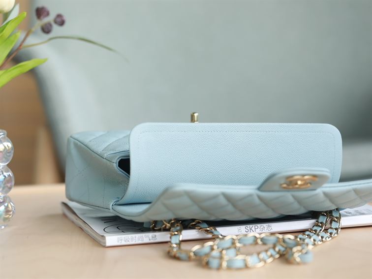 Chanel Small Double Flap Bag Light Blue - Image 8