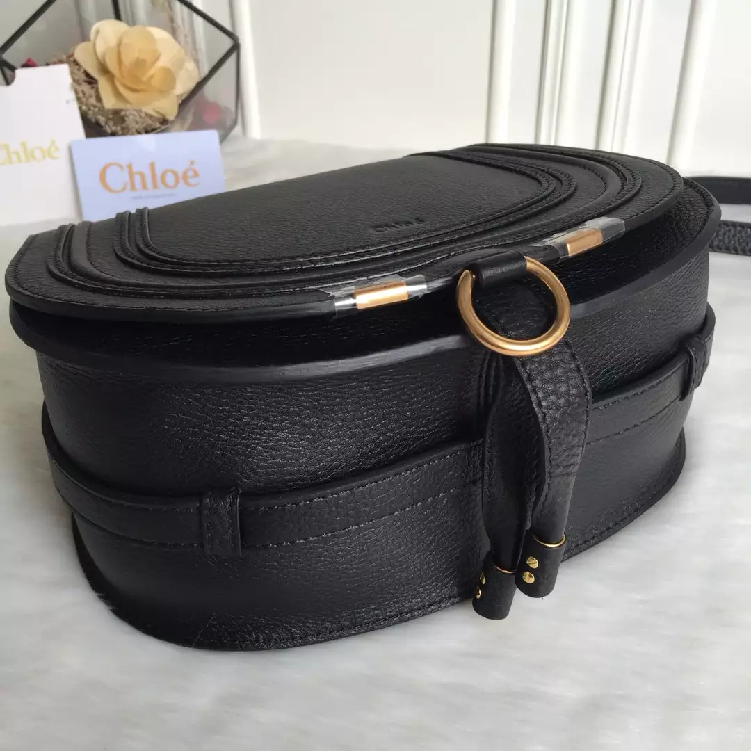 Chloé Marcie Black Medium Saddle Bag - Repbags.ru - Image 7