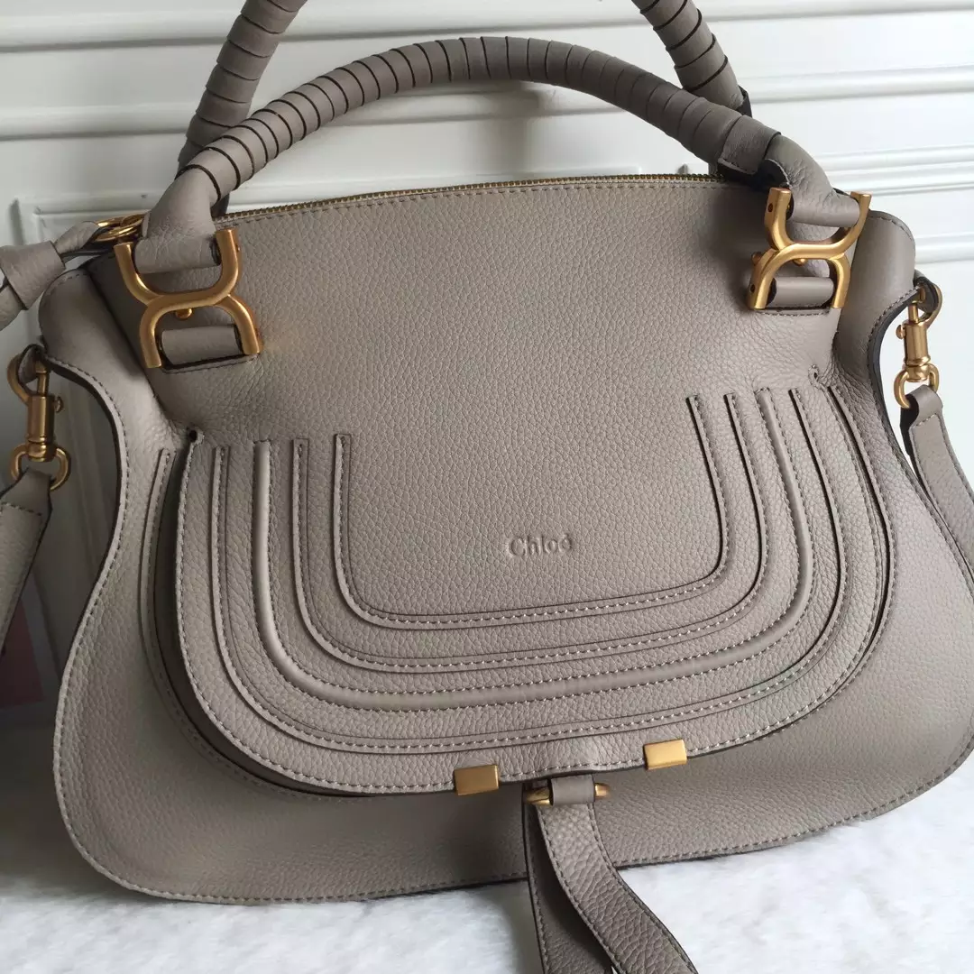 Chloé Marcie Cashmere Grey Double Carry Bag - Repbags.ru - Image 4