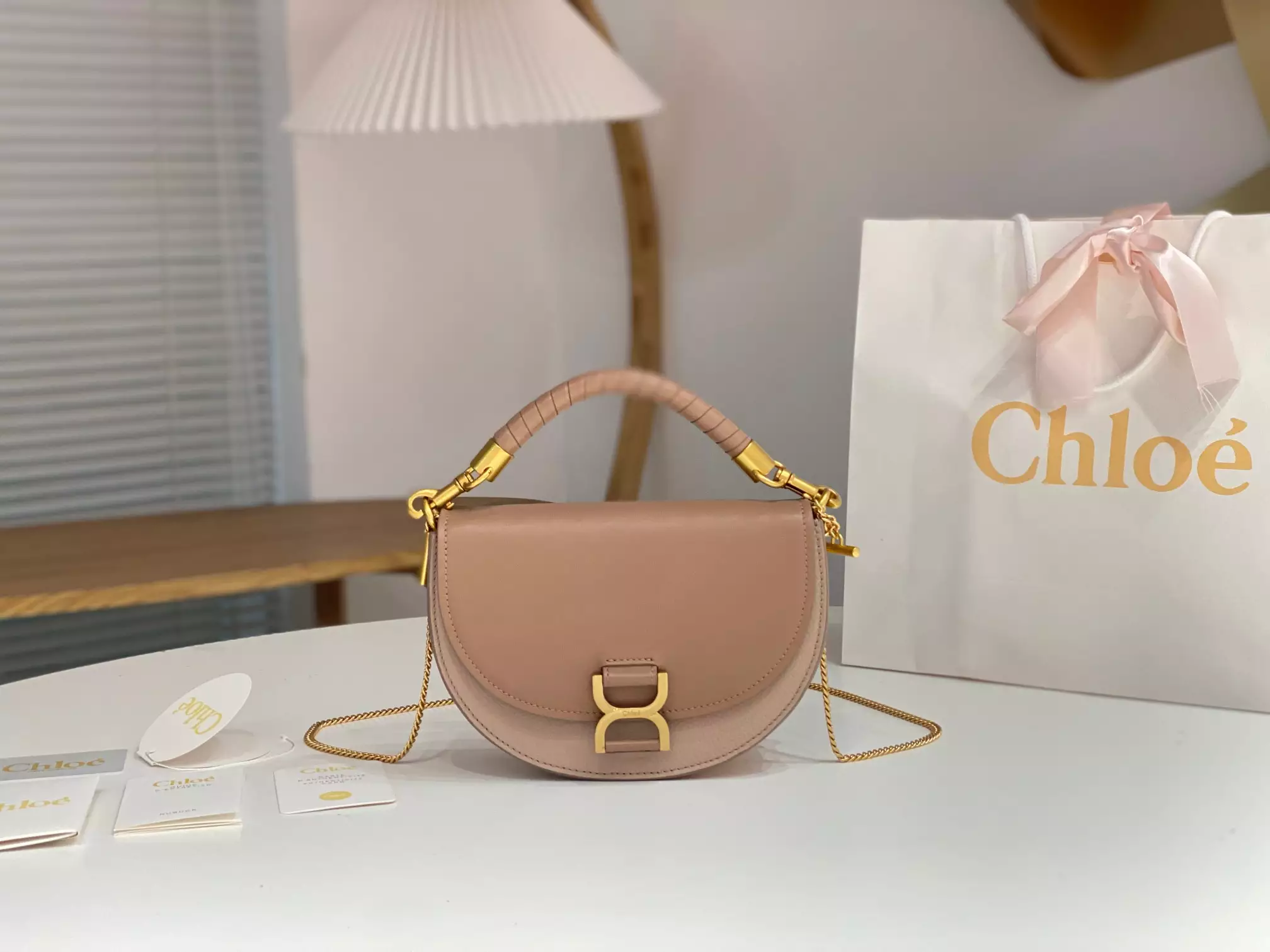 Chloé Marcie Chain Flap Bag in Woodrose - Repbags.ru - Image 3