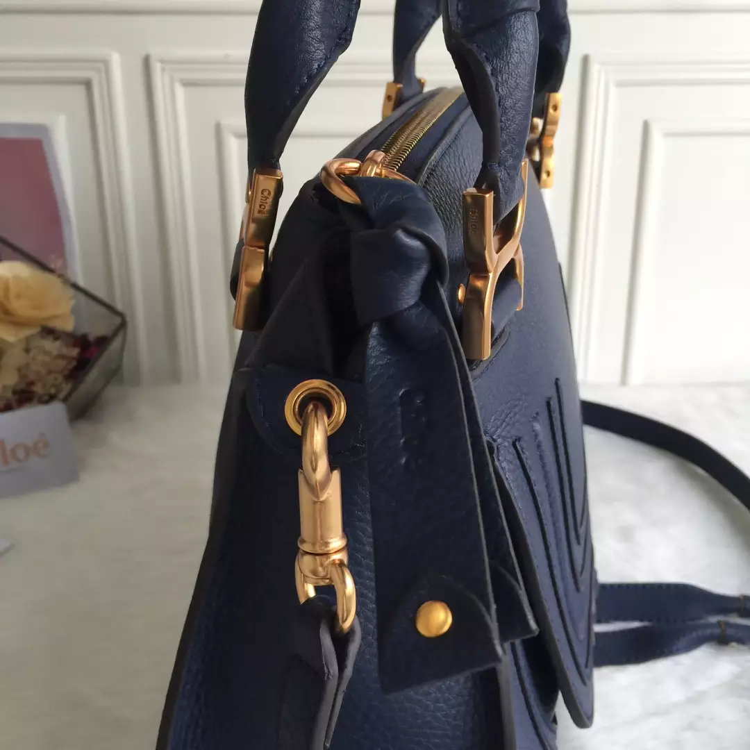 Chloé Marcie Navy Double Carry Bag - Repbags.ru - Image 7