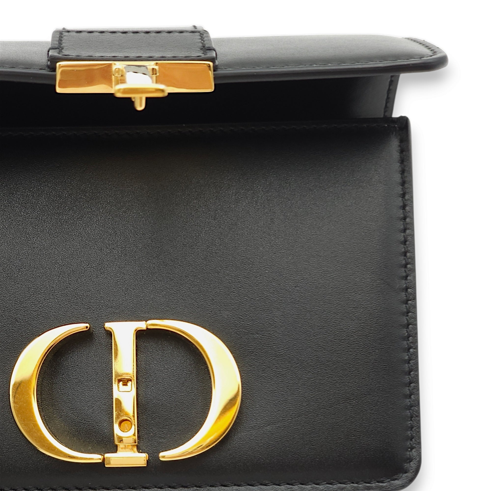 30 Montaigne Micro Black Crossbody Bag in Calfskin, Gold hardware - Image 3