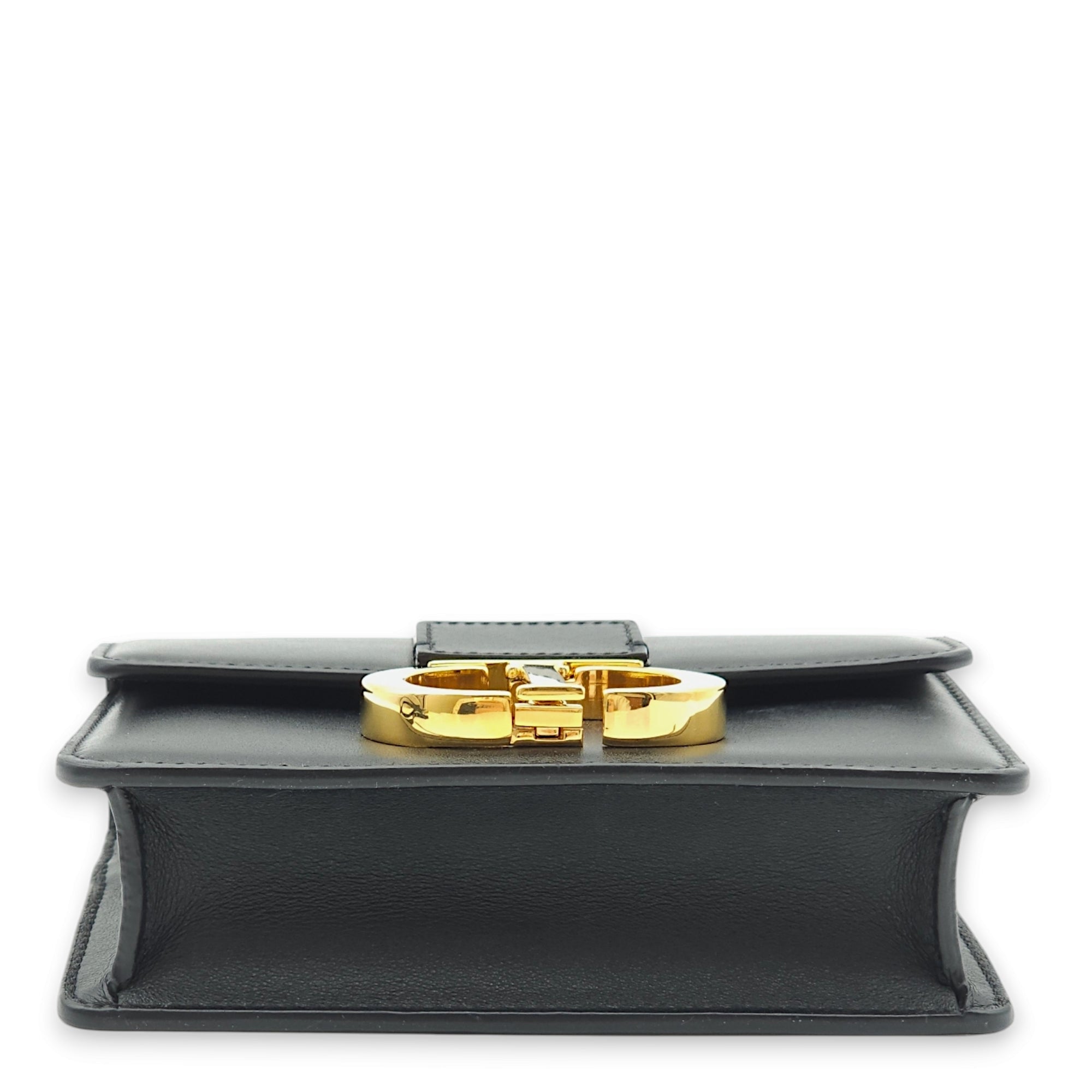 30 Montaigne Micro Black Crossbody Bag in Calfskin, Gold hardware - Image 10