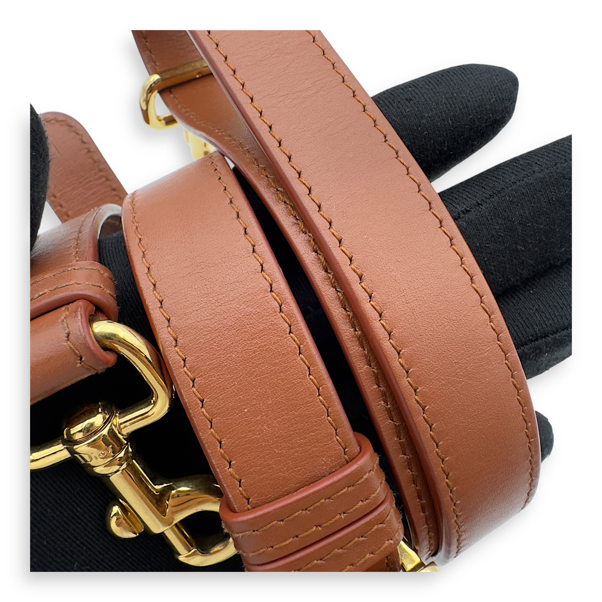 Bobby Shoulder Bag Brown in Calfskin, Gold hardware - Image 26