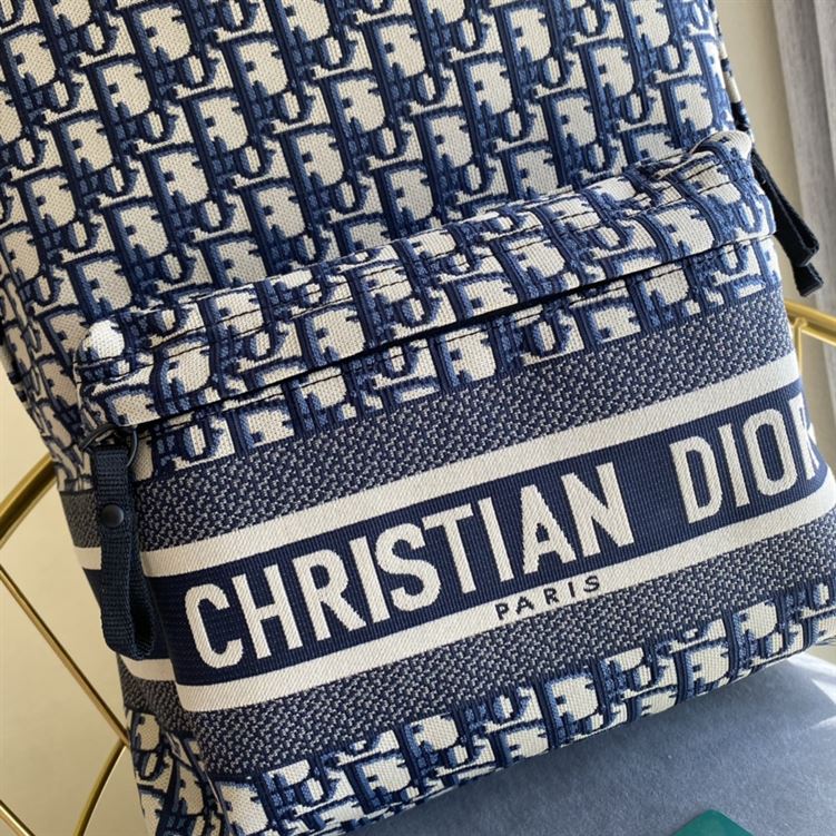 DiorTravel backpack Blue Dior Oblique Jacquard - DB009 - Image 6