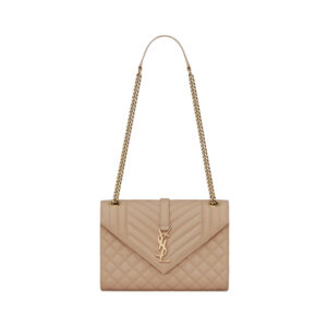 Envelope Medium in Quilted Grain de Poudre Embossed Leather bag