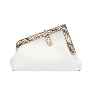 Fendi First Small White leather bag with exotic details - FB015
