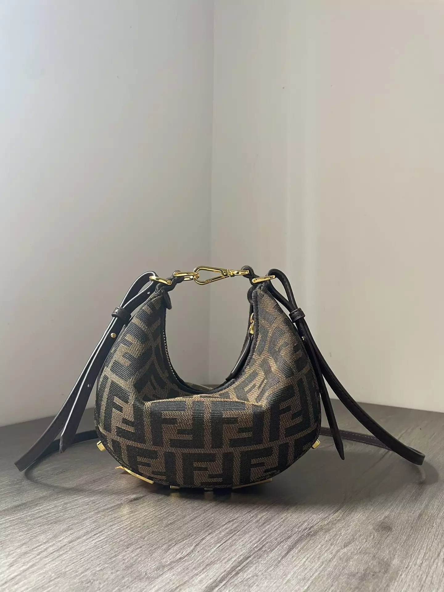 Fendigraphy Mini Brown FF Jacquard Fabric Bag - Repbags.ru - Image 3