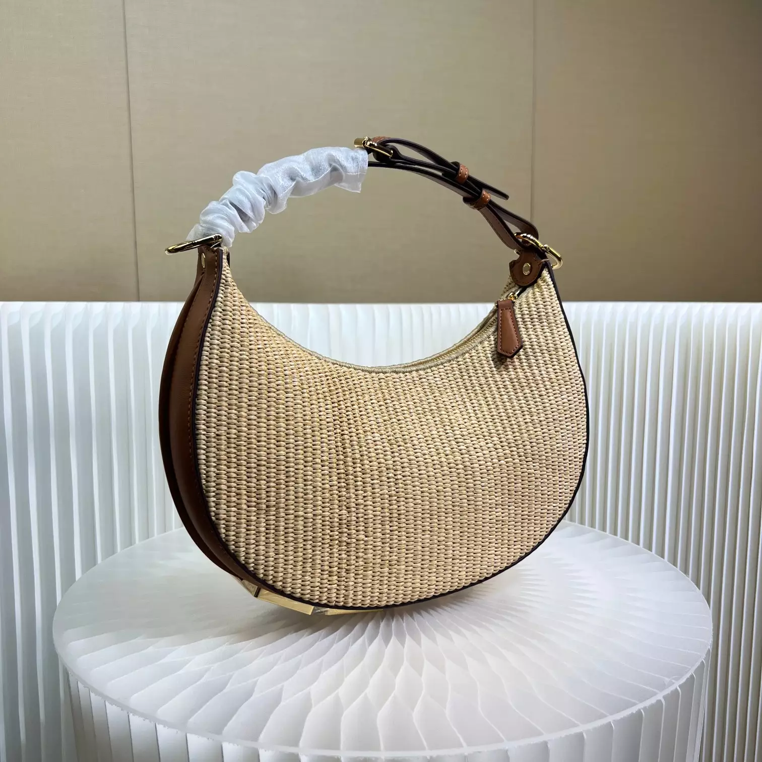 Fendigraphy Small Natural Straw Bag - Repbags.ru - Image 4