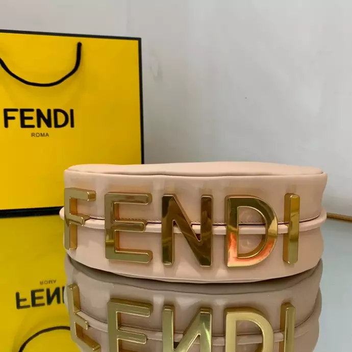 Fendigraphy Small Pale Pink Leather Bag - Repbags.ru - Image 8