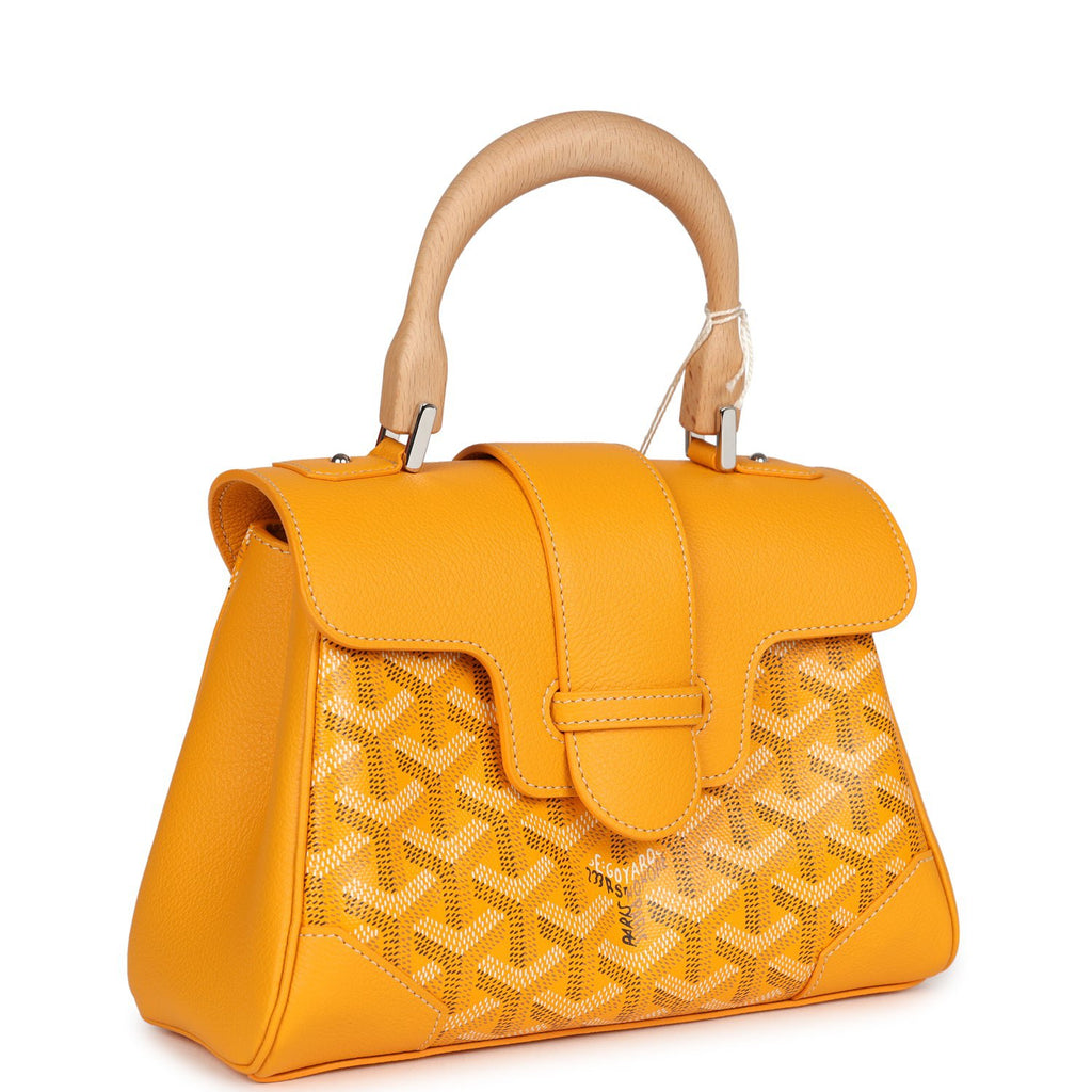 Goyard Saigon Souple Mini Bag Yellow Goyardine Palladium Hardware - Image 3