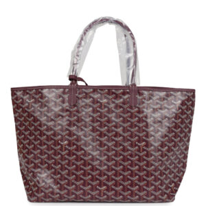 Goyard Goyardine Canvas Burgundy Saint Louis PM Tote Palladium Hardware