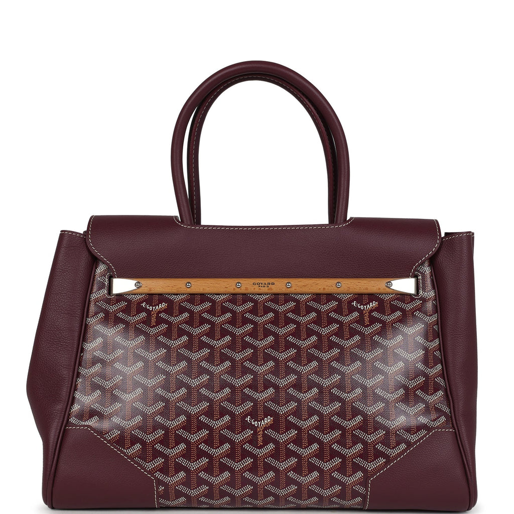 Goyard Saigon Tote Burgundy Goyardine Canvas Palladium Hardware - Image 5