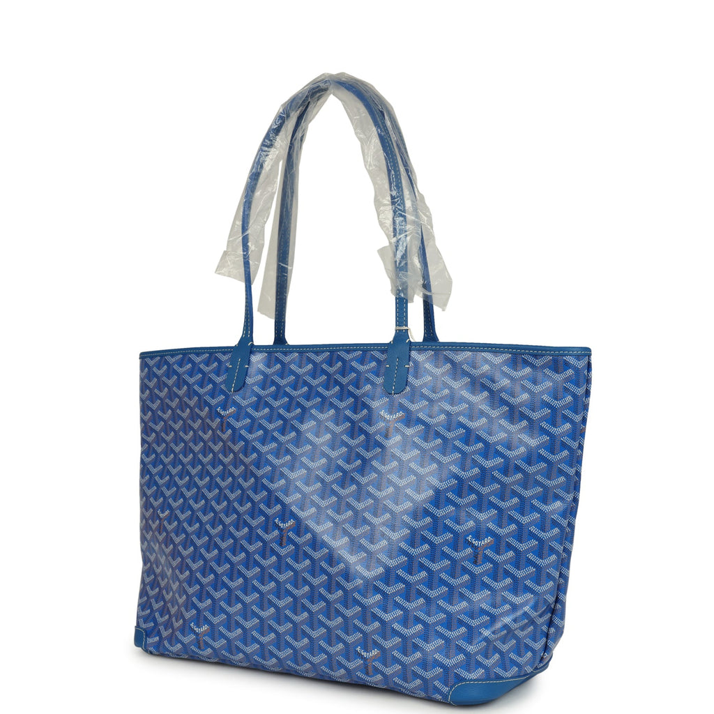 Goyard Goyardine Canvas Sky Blue Artois MM Tote Palladium Hardware - Image 6