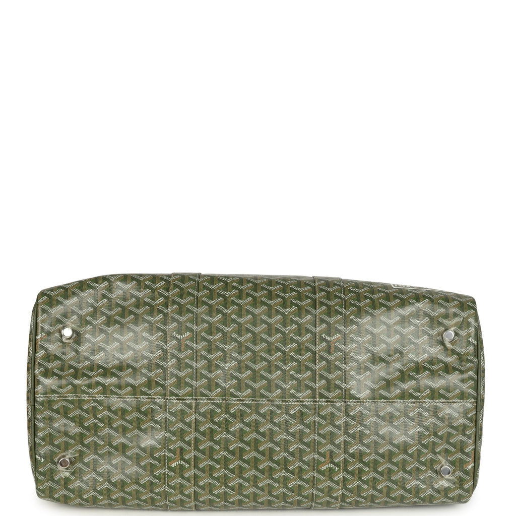 Goyard Boston 50 Bag Khaki Goyardine Canvas & Cervon Calfskin Palladium Hardware - Image 7