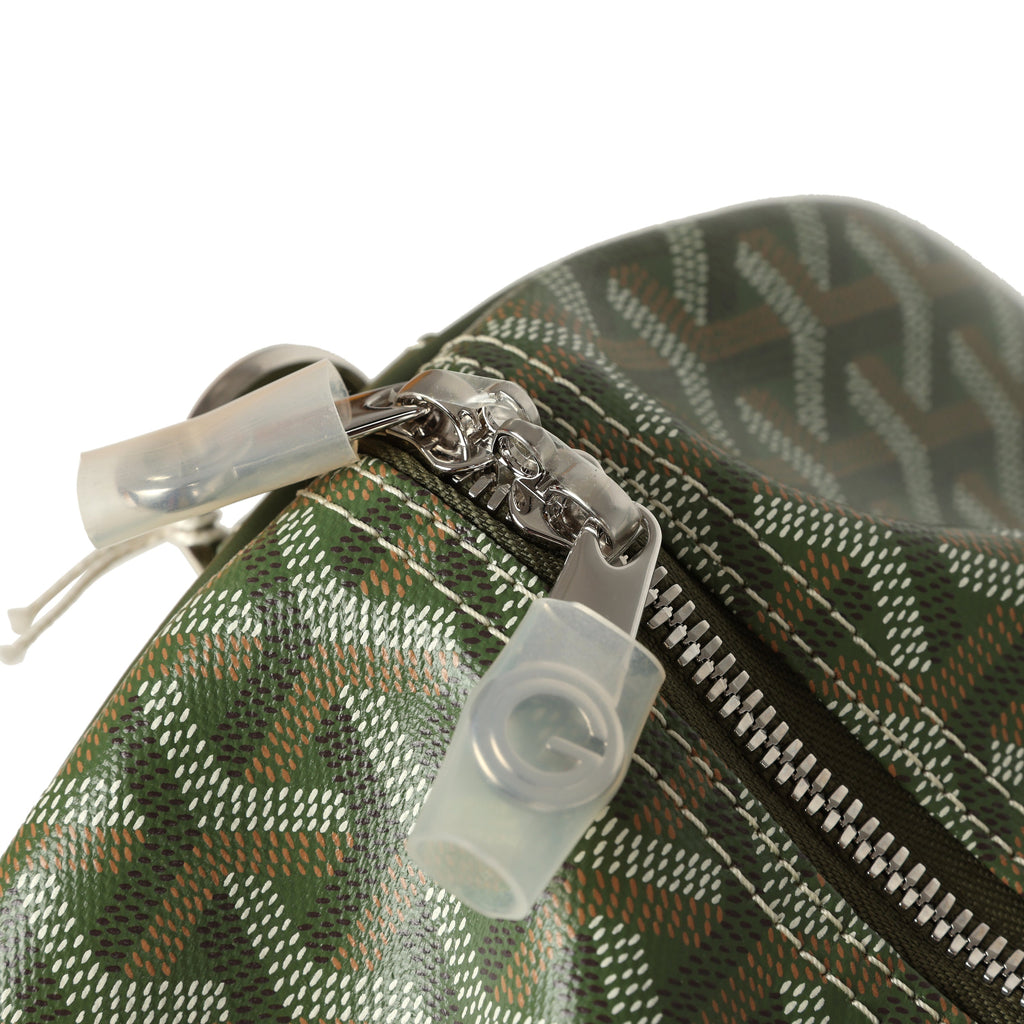 Goyard Boston 50 Bag Khaki Goyardine Canvas & Cervon Calfskin Palladium Hardware - Image 9