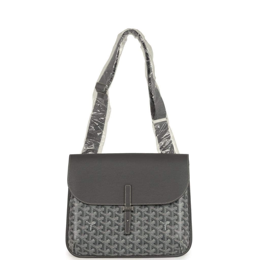 Goyard Coursier Messenger Bag Grey Goyardine Canvas & Chevroches Calfskin Palladium Hardware - Image 9