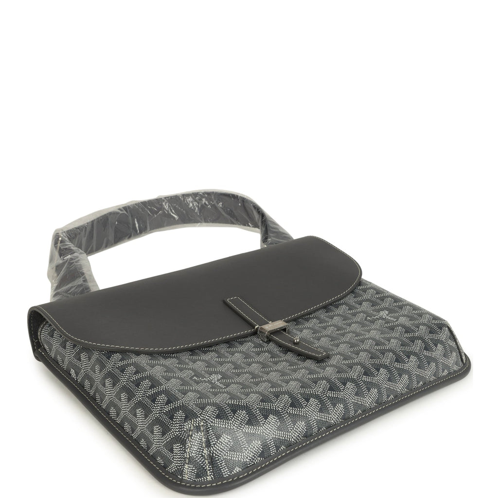 Goyard Coursier Messenger Bag Grey Goyardine Canvas & Chevroches Calfskin Palladium Hardware - Image 8