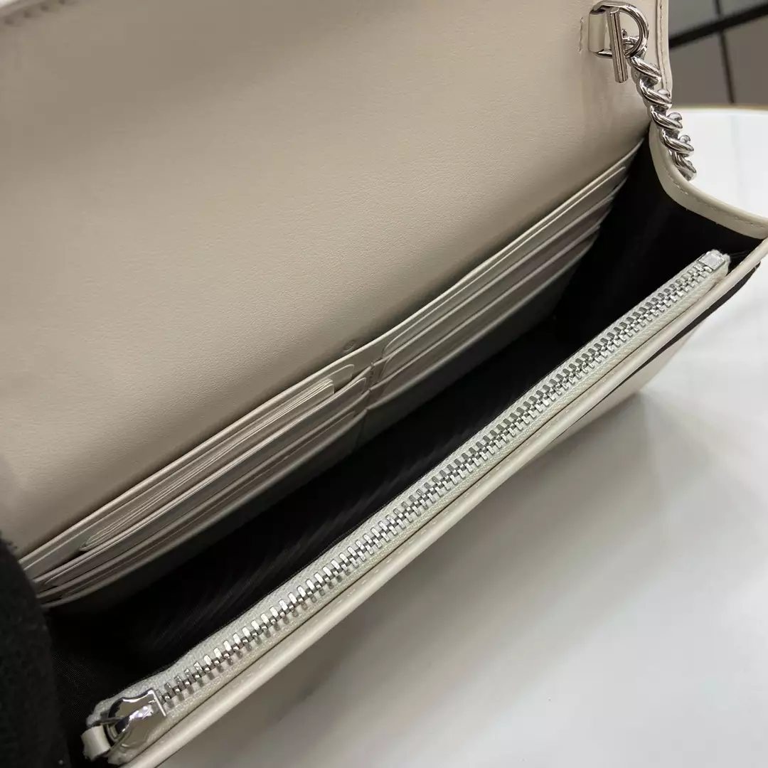 GG Marmont Chain Wallet in Light Grey Leather - Repbags.ru - Image 10