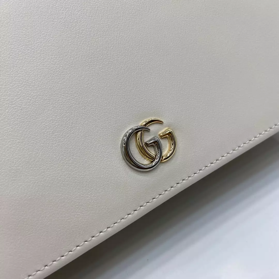 GG Marmont Chain Wallet in Light Grey Leather - Repbags.ru - Image 5