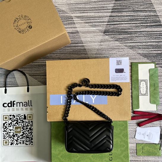 GG Marmont belt bag Black chevron matelassé - Image 4