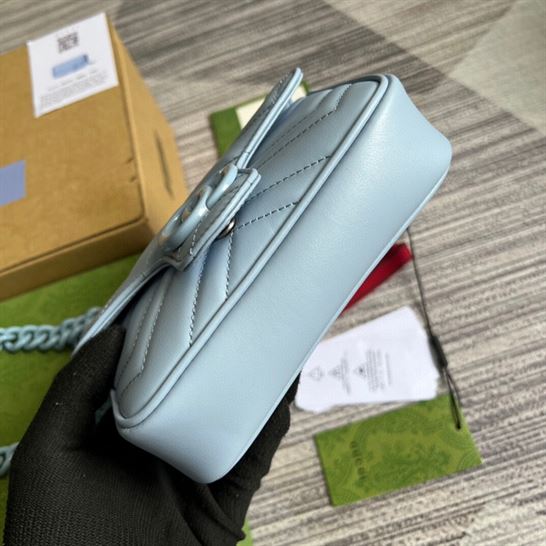 GG Marmont belt bag Pale blue leather - GB072 - Image 8