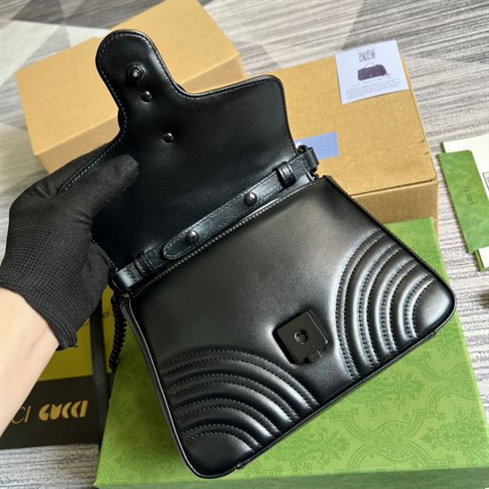 GG Marmont mini top handle bag Black - Image 10